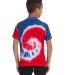 Tie-Dye CD100Y Youth 5.4 oz. 100% Cotton T-Shirt SPIRAL ROY/ RED back view