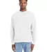 Hanes RS160 Adult Perfect Sweats Crewneck Sweatshi in White front view