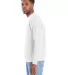 Hanes RS160 Adult Perfect Sweats Crewneck Sweatshi in White side view
