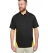 Harriton M586 Men's Flash IL Colorblock Short Slee BLACK/ SNRY YLLW front view