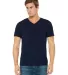 Bella + Canvas 3005 Unisex Jersey Short-Sleeve V-N NAVY front view