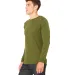 Bella + Canvas 3501 Unisex Jersey Long-Sleeve T-Sh in Olive side view