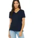 Bella + Canvas 6405 Ladies' Relaxed Jersey V-Neck  NAVY front view