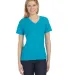 Bella + Canvas 6405 Ladies' Relaxed Jersey V-Neck  TURQUOISE front view