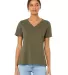 Bella + Canvas BC6405CVC Ladies' Relaxed Heather C HEATHER OLIVE front view