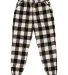 Burnside Clothing 8810 Unisex Flannel Jogger in Ecru/ black front view