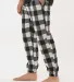 Burnside Clothing 8810 Unisex Flannel Jogger in Ecru/ black side view