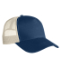 econscious EC7094 5-Panel Organic/RPET Trucker Cap in Pacific/ oyster front view