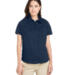 Harriton M585W Ladies' Advantage IL Short-Sleeve W in Dark navy front view