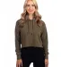 Next Level Apparel 9384 Ladies' Cropped Pullover H in Military green front view