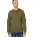J America 8424JA Unisex Premium Fleece Sweatshirt MILITARY GREEN front view