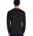 Hanes GDH200 Unisex Garment-Dyed Long-Sleeve T-Shi in Black back view