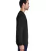 Hanes GDH200 Unisex Garment-Dyed Long-Sleeve T-Shi in Black side view