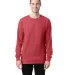 Hanes GDH200 Unisex Garment-Dyed Long-Sleeve T-Shi in Crimson fall front view