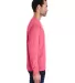 Hanes GDH200 Unisex Garment-Dyed Long-Sleeve T-Shi in Crimson fall side view