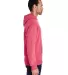 Hanes GDH450 Unisex Pullover Hooded Sweatshirt in Crimson fall side view