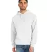 Hanes GDH450 Unisex Pullover Hooded Sweatshirt in White front view