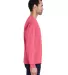Hanes GDH250 Unisex Garment-Dyed Long-Sleeve T-Shi in Crimson fall side view
