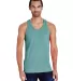 Hanes GDH300 Unisex Garment-Dyed Tank in Cypress green front view