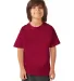 Hanes GDH175 Youth Garment-Dyed T-Shirt in Crimson fall front view