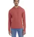 Hanes GDH280 Unisex Jersey Hooded T-Shirt in Nantucket red front view