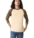 American Apparel 2003CVC Unisex CVC Raglan T-Shirt in Ht bone/ ht army front view