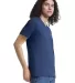 American Apparel 2006CVC Unisex CVC V-Neck T-Shirt in Heather indigo side view