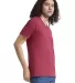 American Apparel 2006CVC Unisex CVC V-Neck T-Shirt in Heather cardinal side view