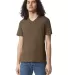 American Apparel 2006CVC Unisex CVC V-Neck T-Shirt in Heather army front view
