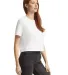 American Apparel 102 Ladies' Fine Jersey Boxy T-Sh in White side view