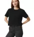 American Apparel 102 Ladies' Fine Jersey Boxy T-Sh in Black front view