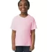 Gildan 64000B Youth Softstyle T-Shirt in Light pink front view
