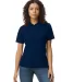 Gildan 64800L Ladies' Softstyle Double Pique Polo in Navy front view