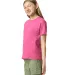 Gildan 67000B Youth Softstyle CVC T-Shirt in Pink lemnde mist side view