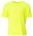 A4 Apparel N3013 Adult Softek T-Shirt in Safety yellow front view