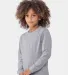 Next Level Apparel 3311 Youth Cotton Long Sleeve T in Heather gray side view