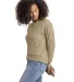 Next Level Apparel 9084 Ladies' Laguna Sueded Swea in Tan side view