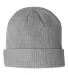 Champion Clothing CS4003 Cuff Beanie With Patch in Hthr oxford grey back view