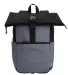 Champion Clothing CS21867 Roll Top Backpack in Blk oxf gy/ blk front view