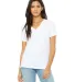 Bella + Canvas 6405 Ladies' Relaxed Jersey V-Neck  in White front view