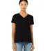 Bella + Canvas BC6405CVC Ladies' Relaxed Heather C in Solid blk blend front view