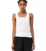 Bella + Canvas 1081 Ladies' Micro Ribbed Tank in Solid wht blend front view