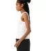 Bella + Canvas 1081 Ladies' Micro Ribbed Tank in Solid wht blend side view