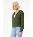 Bella + Canvas 7539 Ladies' Sponge Fleece Full-Zip in Military green side view