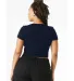 Bella + Canvas 1010 Ladies' Micro Ribbed Baby Tee in Solid navy blend back view