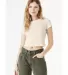 Bella + Canvas 1010 Ladies' Micro Ribbed Baby Tee in Sol natural blnd front view