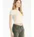 Bella + Canvas 1010 Ladies' Micro Ribbed Baby Tee in Sol natural blnd side view