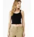 Bella + Canvas 1012 Ladies' Micro Ribbed Scoop Tan in Solid blk blend front view