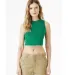 Bella + Canvas 1013 Ladies' Micro Rib Muscle Crop  in Solid kelly blnd front view