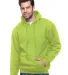 Bayside Apparel 2160 Unisex Union Made Hooded Pull in Lime front view